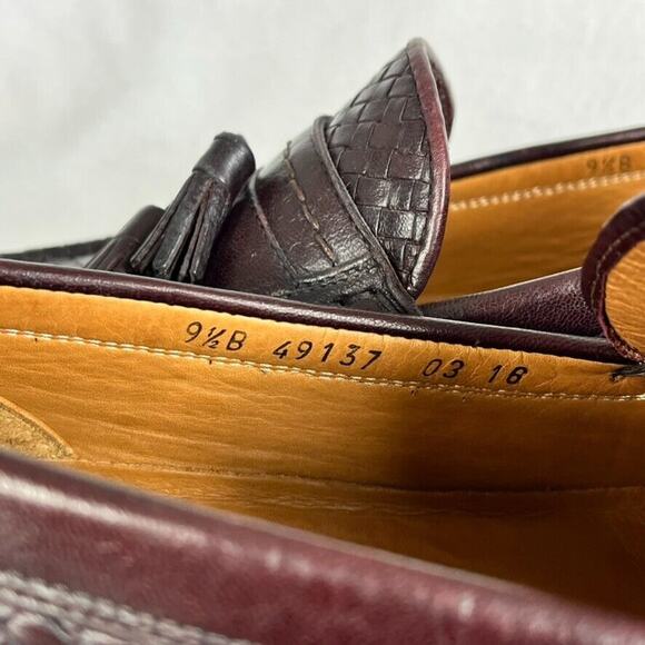 Allen Edmonds Loafers Mens 9.5B RIMINI Basket Woven Reddish Brown Leather Tassel main image 11